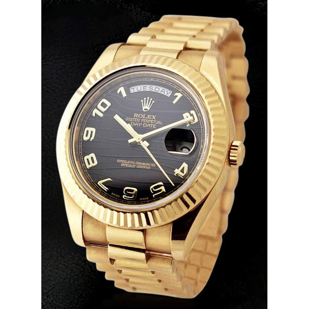 Rolex Day Date Two 41 Mm Men Watch Domed Bezel Yellow Gold