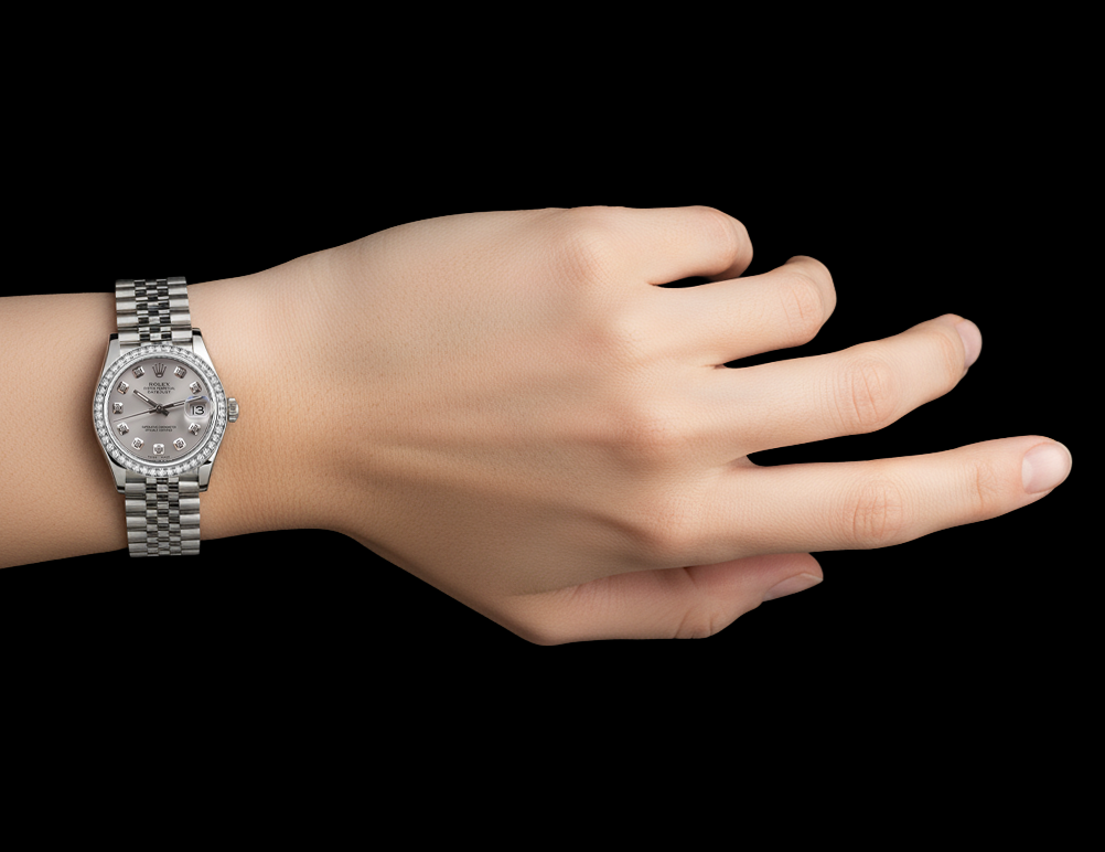 Rolex Dj Midsize 31 Mm Watch Custom Natural Earth Mined Diamond Dial Jubilee Bracelet Ss P2