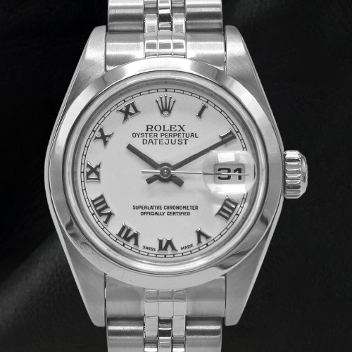 Rolex Ladies Datejust Jubilee Bracelet White Roman Dial Watch