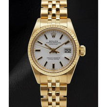 Rolex Lady-Datejust White Stick Dial President Style Bracelet Yellow Gold Watch