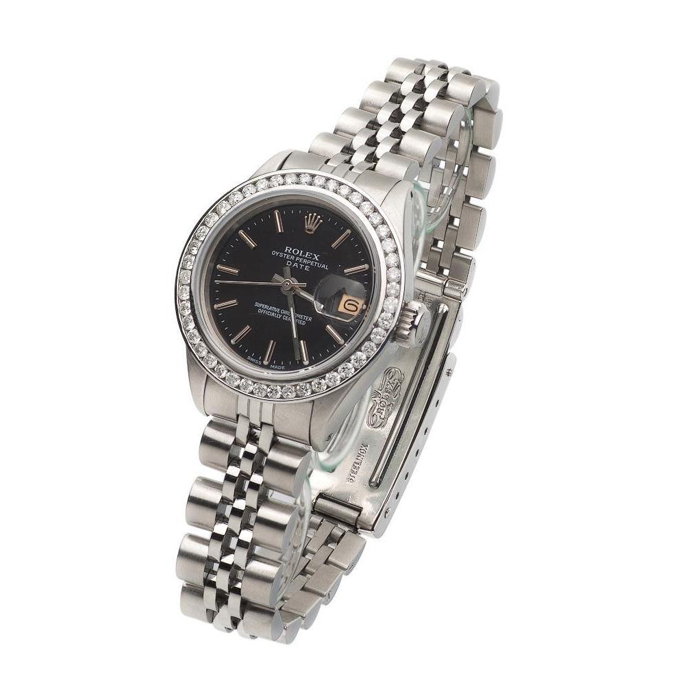 Rolex Lady Watch Ss Black Stick Dial Rolex Date Series Watch