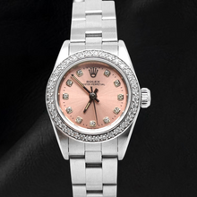 Rolex Oyster Perpetual Pink Diamond Dial 24 mm Stainless Steel Watch