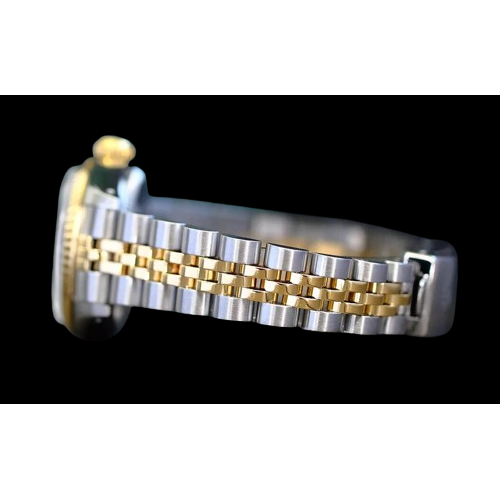 Rolex White Diamond Dial Datejust Lady Watch Ss & Yellow Gold