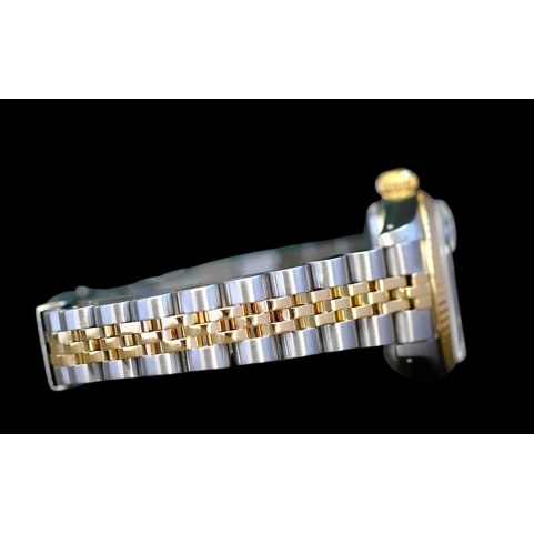 Rolex White Diamond Dial Datejust Lady Watch Ss & Yellow Gold