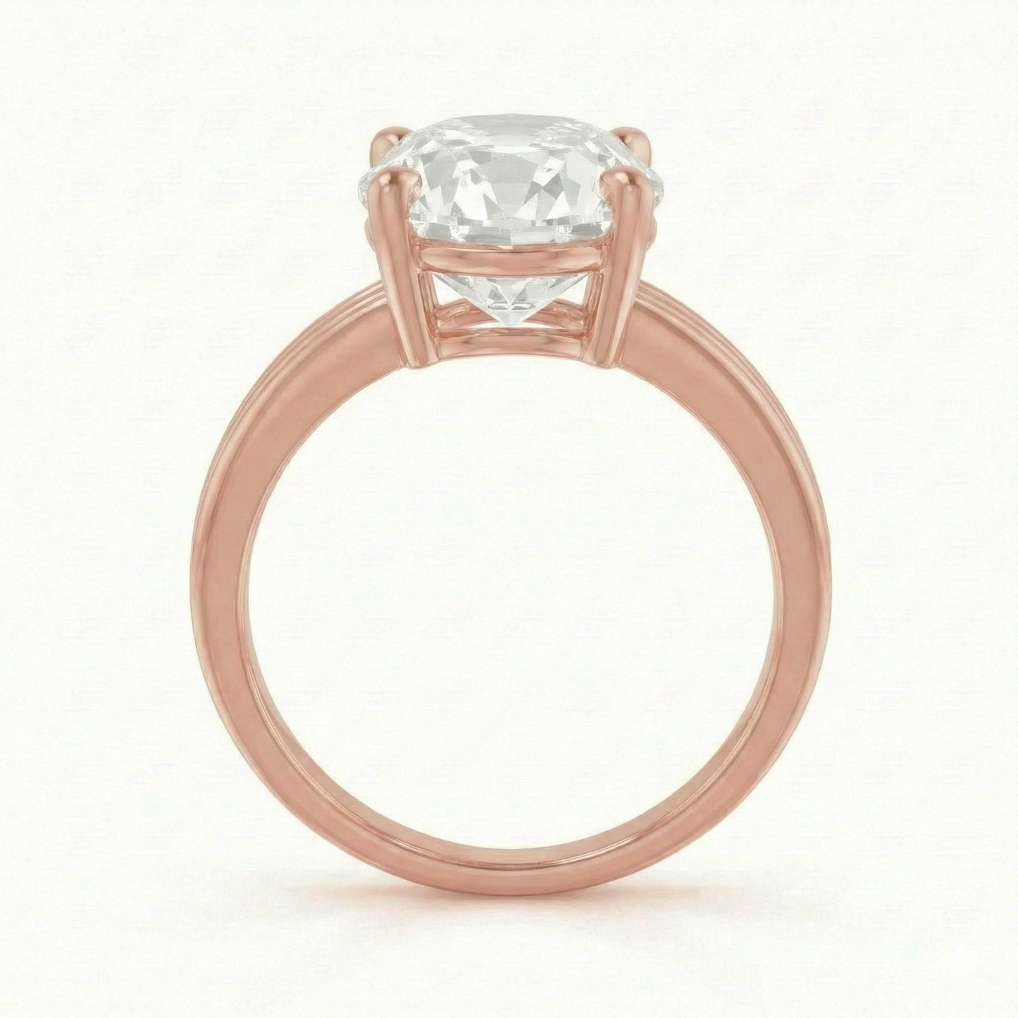 Rose Gold 6 Carat Old Miner Natural Earth Mined Diamond Ring