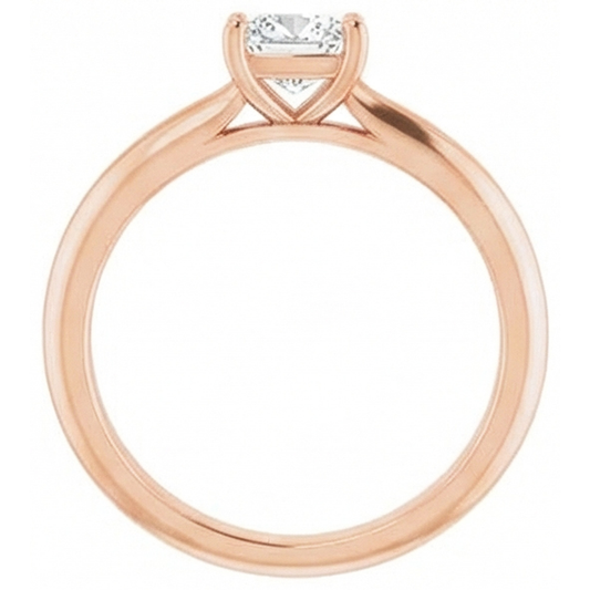 Authentic Diamond Solitaire Engagement Ring 2 ct 14K Rose Gold – front view