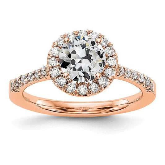 natural round diamond 3ct ring front view