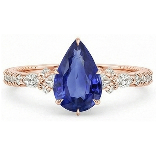 natural round sapphire 5.50ct ring close up detail
