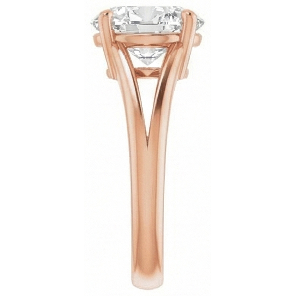 Brilliant Diamond Solitaire Engagement Ring 4.50-ct 14K Rose Gold – top view