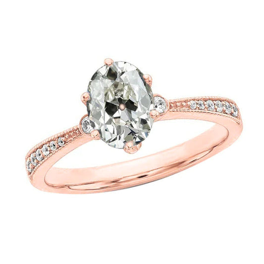 natural round diamond 4.25ct ring front view