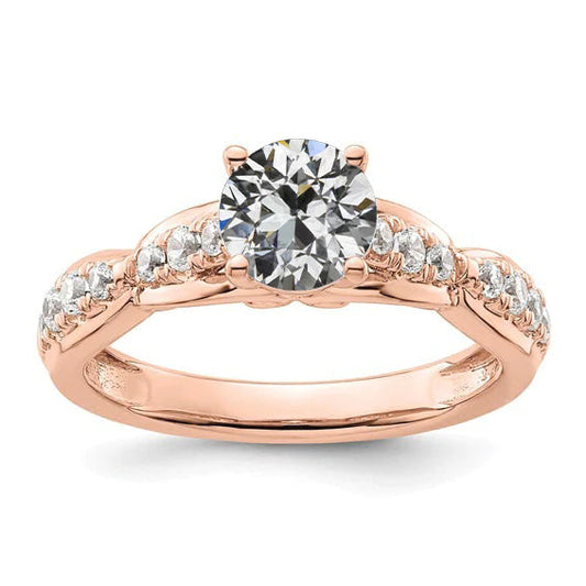 natural round diamond 2ct ring front view