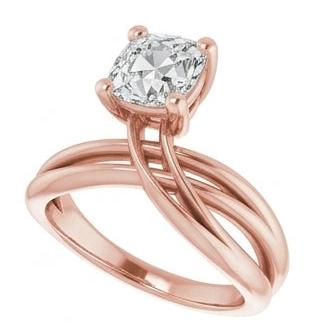 natural cushion diamond 5ct ring side angle