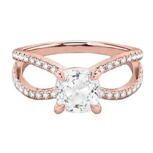 natural round diamond 3.50ct ring front view