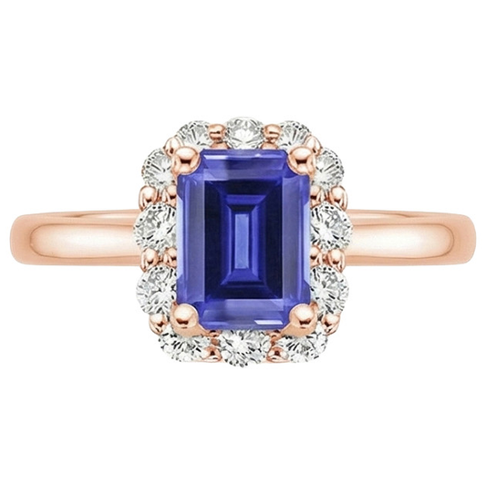 natural emerald sapphire 4ct ring profile view