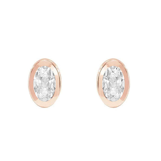 Antique Cushion Diamond ring in 14K Rose Gold – front view