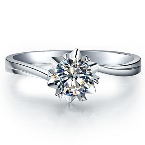 Round 0.75 Carat Solitaire Real Diamond Engagement Ring Gold White 14K