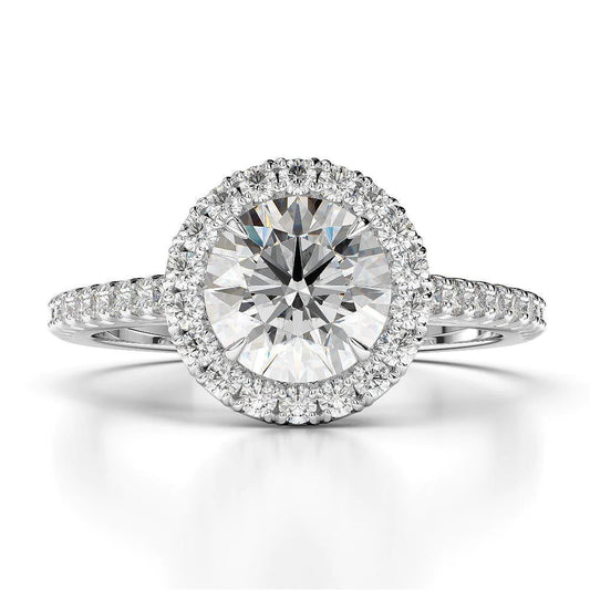 natural round diamond 2.65ct ring front view