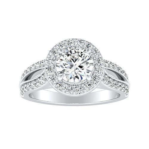 natural round diamond 2.80ct ring front view