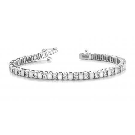 Round 4.50 Ct Gorgeous Real Diamond Women Tennis Bracelet White Gold 14K