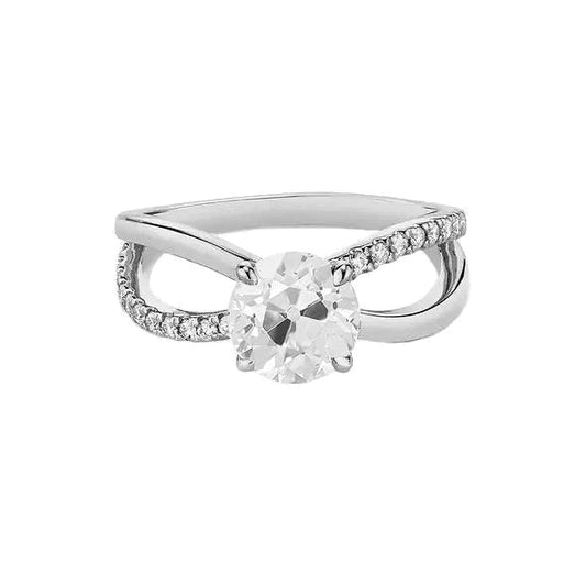 natural round diamond 2.75ct ring front view
