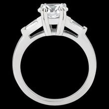 Round & Baguette Real Diamond 1.91 Carat Three Stone Style Engagement Ring