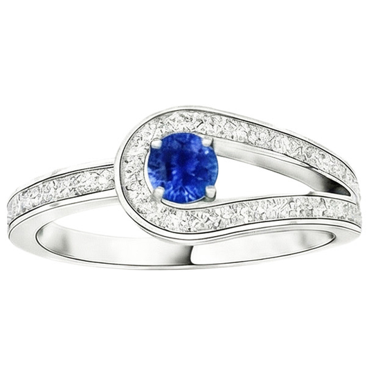 natural round sapphire 1.50ct ring side angle