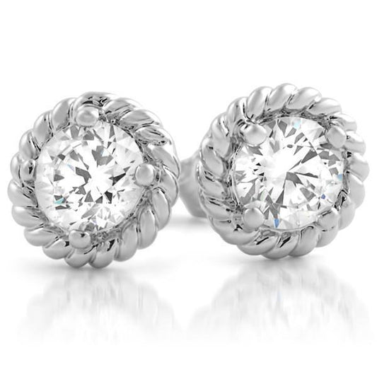 Round Brilliant Cut 2.50 Ct. Genuine Diamond Stud Earring Fine Gold Jewelry