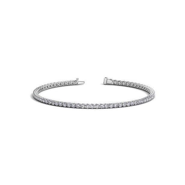 Round Brilliant Cut 3.50 Carats Genuine Diamonds Tennis Bracelet Gold White