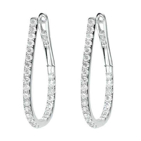Round Brilliant Cut 4 Carats F Vvs1 Natural Diamonds Hoop Earrings