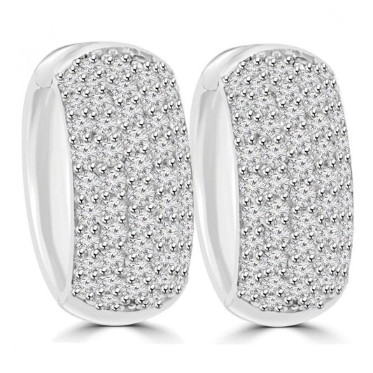 Round Brilliant Cut Natural 5.00 Ct Diamonds Ladies Hoop Earrings White Gold