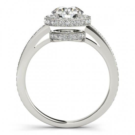 Round Brilliant Genuine Diamond Halo Engagement Ring 2.60 Carat White