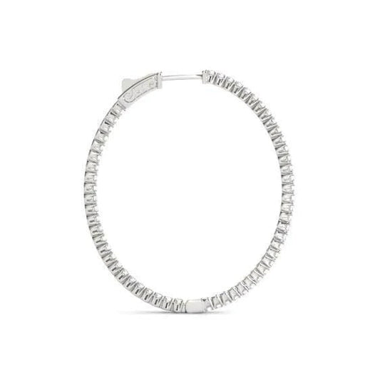 Round Brilliant Real Diamonds Hoop Earrings 1.75 Ct. F Vvs1 Diamond Earring