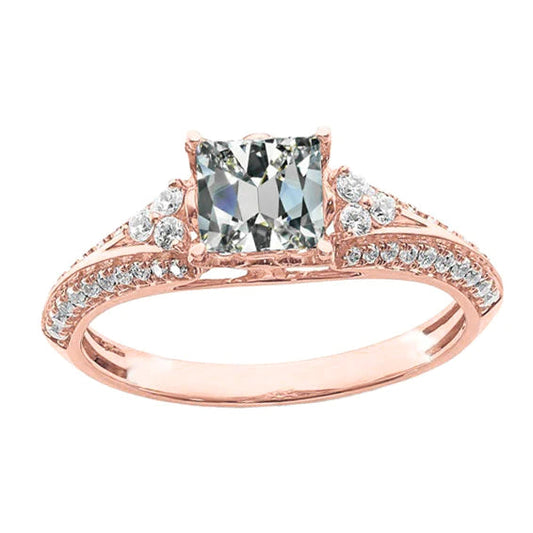 natural round diamond 3.75ct ring front view