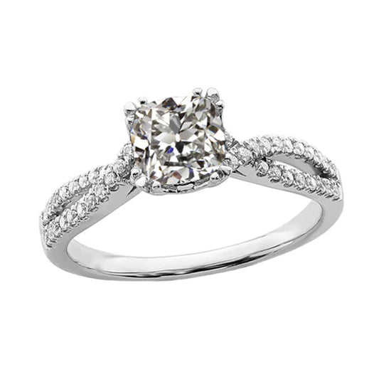 natural round diamond 3.50ct ring front view