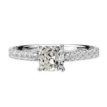 Round & Cushion Old Miner Genuine Diamond Ring 14K White Gold 5 Carats