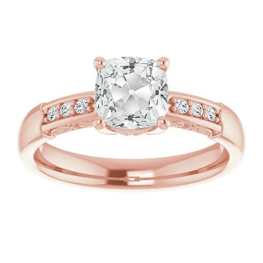 natural round diamond 6ct ring front view