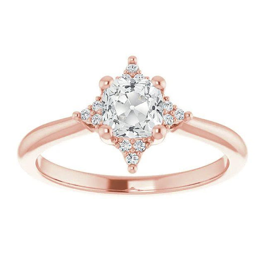 natural round diamond 4ct ring front view