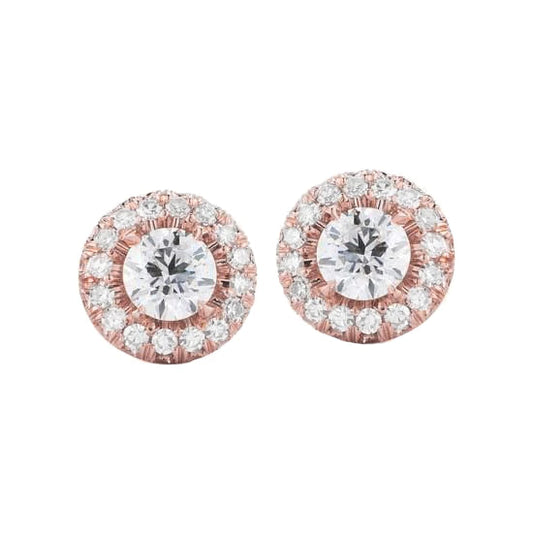 natural round diamond 1.90ct earring front view