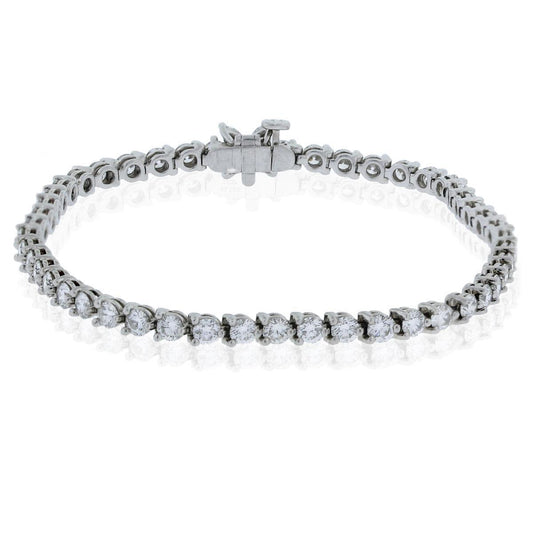 Round Cut 5 Carats Real Diamonds Tennis Bracelet White Gold 14K New