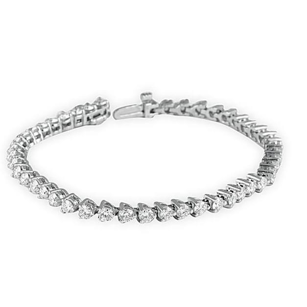 Round Cut 5.40 Carats Prong Set Real Diamonds Tennis Bracelet White Gold