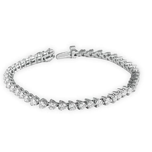 Round Cut 5.40 Carats Prong Set Real Diamonds Tennis Bracelet White Gold