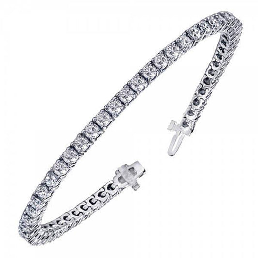 Round Cut Genuine Diamond Tennis Bracelet White Gold Jewelry 8.10 Carats