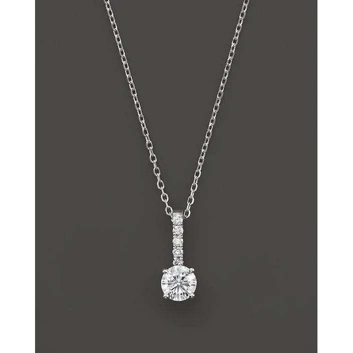 Round Cut Real Diamond Ladies Pendant 5.50 Carats White Gold Jewelry