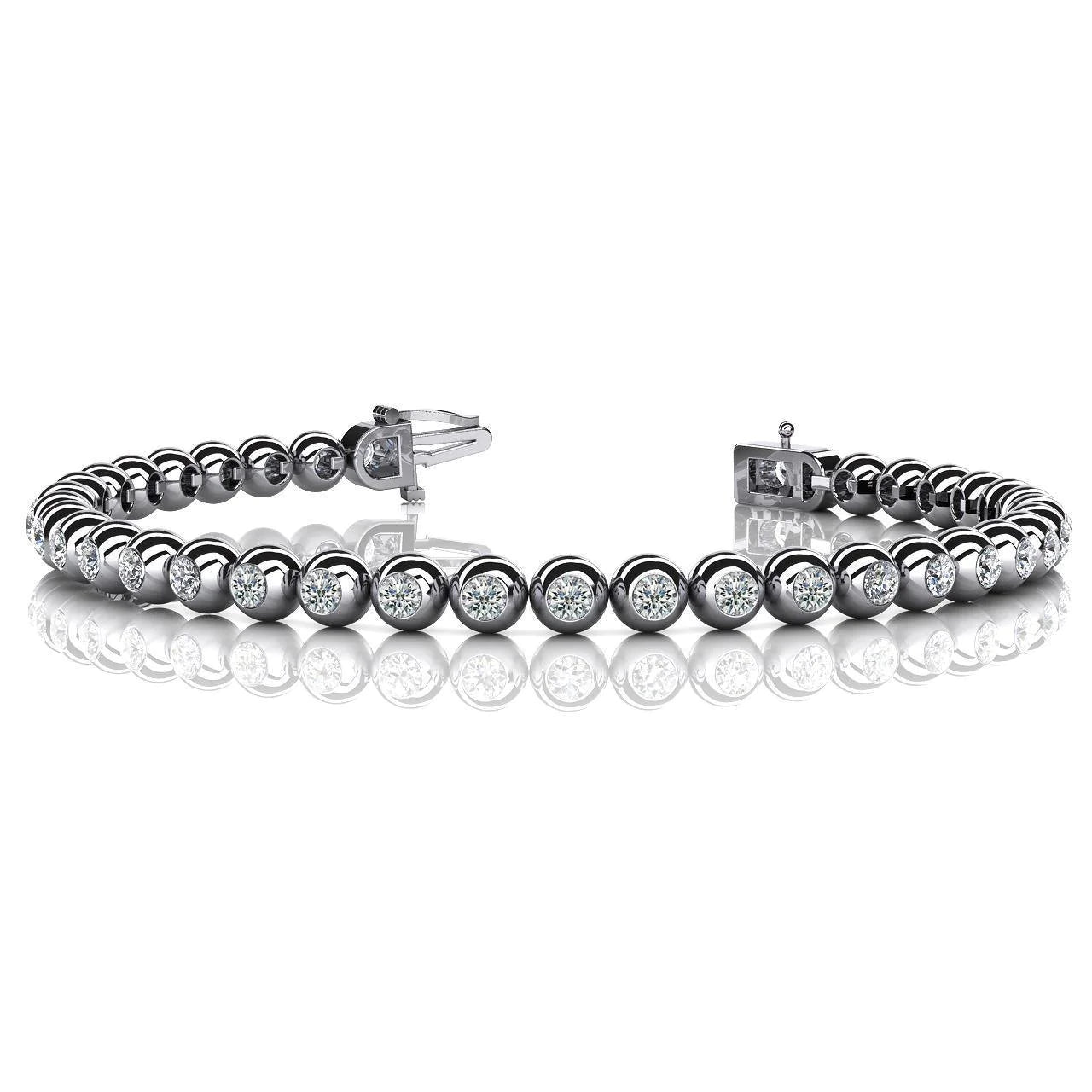 Round Cut Real Diamonds Tennis Bracelet 17.10 Carats Gold White 14K New