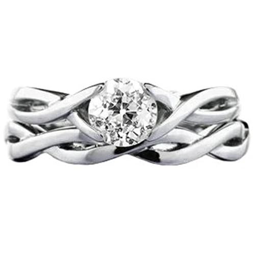 natural round diamond 1ct ring front view