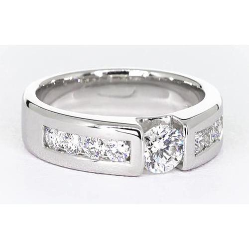 Round Diamond Anniversary Band Tension Set 1.50 Carats