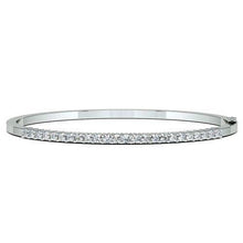 Round Genuine Diamond Bangle 2.60 Carats 14K White Gold