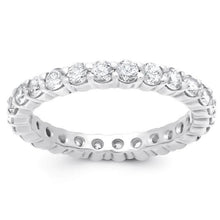 Round Genuine Diamond Eternity Wedding Lady Band White Gold 1.30 Ct