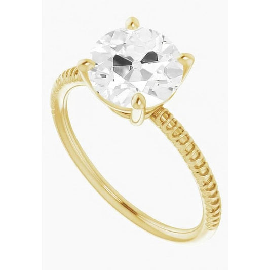 Brilliant Diamond Single Stone Ring 2.50-ct 14K Yellow Gold – front view