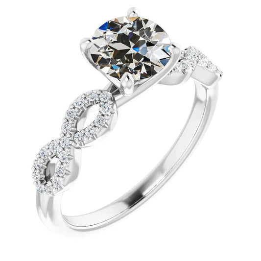 natural round diamond 4.50ct ring front view